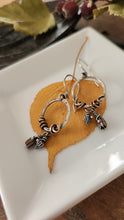 Load image into Gallery viewer, Sterling Silver and Bronze Viny Hoop Earrings