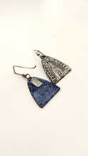 Load image into Gallery viewer, Black and White Enameled Sgraffito Arch Earrings