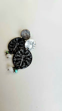 Load image into Gallery viewer, Black Enamel and Sterling Silver Earrings