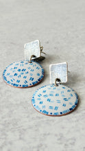 Load image into Gallery viewer, Contemporary Blue and White Enamel Earrings