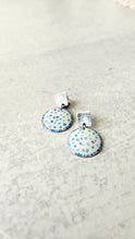 Load image into Gallery viewer, Contemporary Blue and White Enamel Earrings