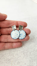 Load image into Gallery viewer, Contemporary Blue and White Enamel Earrings