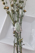 Load image into Gallery viewer, Green Imperial Jasper Gem Stone and Textured Sterling Silver Ring