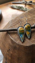Load image into Gallery viewer, Opalized Wood Gemstone and Sterling Silver Earrings