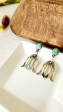 Load image into Gallery viewer, Turquoise and Tulip Earrings