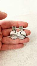 Load image into Gallery viewer, Contemporary Black and White Enamel Earrings
